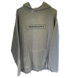 Timberland Gray Pullover Hoodie w/Logo SZ XL - Distressed Y2K Vintage